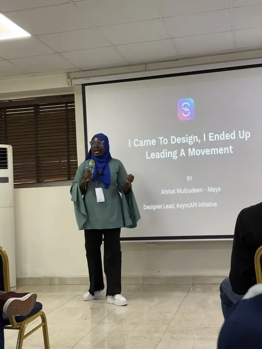 Maya presenting I Came to Design, I Ended Up Leading a Movement.